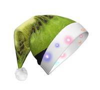 ASFgda Kiwi Slice Print Santa Hat With Led Lights, Funny Christmas Hats For Adults For New Year Holiday Party Supplies