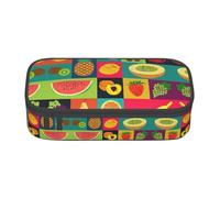 ASFgda Large Capacity Durable Art Style Fruit Printed Pencil Case,Portable Cosmetic Bag,Office Stationery Storage Bag.