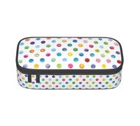 ASFgda Large Capacity Durable Blue Polka Dot Pattern Printed Pencil Case,Portable Cosmetic Bag,Office Stationery Storage Bag.