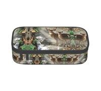 ASFgda Large Capacity Durable Camouflage Deer Printed Pencil Case,Portable Cosmetic Bag,Office Stationery Storage Bag.