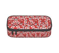 ASFgda Large Capacity Durable Canadian Flag Printed Pencil Case,Portable Cosmetic Bag,Office Stationery Storage Bag.