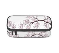 ASFgda Large Capacity Durable Cherry Blossoms Tree Printed Pencil Case,Portable Cosmetic Bag,Office Stationery Storage Bag.