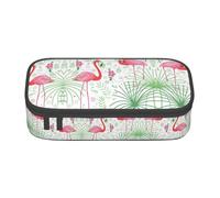 ASFgda Large Capacity Durable Floral Flamingo Botany Printed Pencil Case,Portable Cosmetic Bag,Office Stationery Storage Bag.