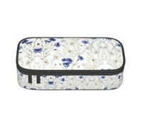 ASFgda Large Capacity Durable Hand Drawn Flower Printed Pencil Case,Portable Cosmetic Bag,Office Stationery Storage Bag.