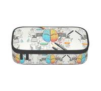 ASFgda Large Capacity Durable Human Brain Printed Pencil Case,Portable Cosmetic Bag,Office Stationery Storage Bag.