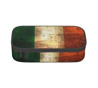 ASFgda Large Capacity Durable Irish Flag Printed Pencil Case,Portable Cosmetic Bag,Office Stationery Storage Bag.