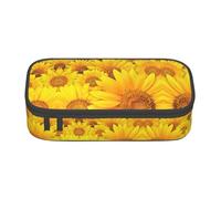 ASFgda Large Capacity Durable Many Sunflowers Printed Pencil Case,Portable Cosmetic Bag,Office Stationery Storage Bag.