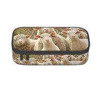 ASFgda Large Capacity Durable Sheep and Lambs Printed Pencil Case,Portable Cosmetic Bag,Office Stationery Storage Bag.
