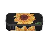 ASFgda Large Capacity Durable Smile Face Sunflower Printed Pencil Case,Portable Cosmetic Bag,Office Stationery Storage Bag.