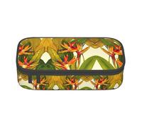 ASFgda Large Capacity Durable Tropical Bird of Paradise Printed Pencil Case,Portable Cosmetic Bag,Office Stationery Storage Bag.