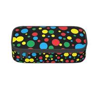 ASFgda Large Capacity Durable Twister Polka Dots Printed Pencil Case,Portable Cosmetic Bag,Office Stationery Storage Bag.