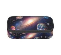 ASFgda Large Capacity Durable Universe Galaxy Outer Space Printed Pencil Case,Portable Cosmetic Bag,Office Stationery Storage Bag.
