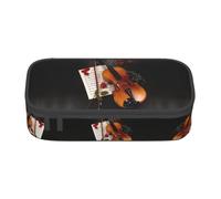 ASFgda Large Capacity Durable Violin Sheet Music Printed Pencil Case,Portable Cosmetic Bag,Office Stationery Storage Bag.