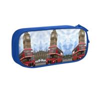 ASFgda Large Capacity Expandable Double Layer Oxford England Car Print Pencil Case,Durable Zipper Pen Pouch for School Teen Office