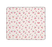 ASFgda Lovely Sweet Red Cherry Print Mouse Pad With Stitched Edge,Comfortable Mouse Pad With Non-Slip Rubber Base For Computer/Cafe/Home/Office
