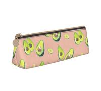 ASFgda Many Avocado Images Print Triangle Pencil Case,Zippered Pen Pouch for Stationery,Makeup,School,Office & Travel