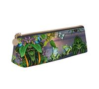 ASFgda Many Frogs Sing On The Branches Summer Butterflies Lake Water Print Triangle Pencil Case,Zippered Pen Pouch for Stationery,Makeup,School,Office & Travel