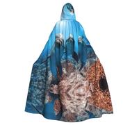 ASFgda Medieval Hooded Funny Dolphin Looking At You Print Cloak Renaissance Cape,Unisex Hooded Halloween Christmas Cloak Costumes Party Cape