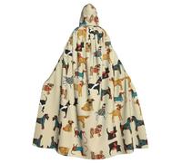 ASFgda Medieval Hooded Hound Dogs Print Cloak Renaissance Cape,Unisex Hooded Halloween Christmas Cloak Costumes Party Cape