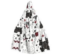 ASFgda Medieval Hooded Lovely Dogs Print Cloak Renaissance Cape,Unisex Hooded Halloween Christmas Cloak Costumes Party Cape