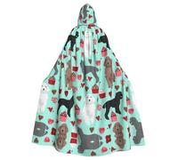 ASFgda Medieval Hooded Poodles Dogs Print Cloak Renaissance Cape,Unisex Hooded Halloween Christmas Cloak Costumes Party Cape