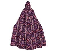ASFgda Medieval Hooded Purple Dragonfly Print Cloak Renaissance Cape,Unisex Hooded Halloween Christmas Cloak Costumes Party Cape
