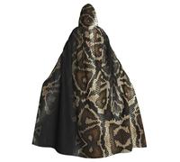 ASFgda Medieval Hooded Snake Skin Print Cloak Renaissance Cape,Unisex Hooded Halloween Christmas Cloak Costumes Party Cape