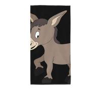 ASFgda Microfiber Cartoon Donkey Print Bath Towels 12x24 & 13.8x27.5 Inch Soft Quick Dry Absorbent For Bathroom Beach Travel