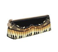 ASFgda Novel Music Note Print Triangle Pencil Case,Zippered Pen Pouch for Stationery,Makeup,School,Office & Travel