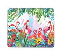 ASFgda Painted Flamingo Print Mouse Pad With Stitched Edge,Comfortable Mouse Pad With Non-Slip Rubber Base For Computer/Cafe/Home/Office