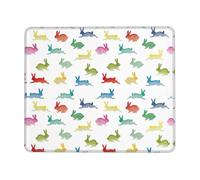 ASFgda Rabbits In Different Poses Jumping Running Print Mouse Pad With Stitched Edge,Comfortable Mouse Pad With Non-Slip Rubber Base For Computer/Cafe/Home/Office