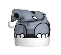 ASFgda Santa Hat Christmas Cartoon Hippo Print Hats For Adults,Xmas Holiday Unisex Classic Xmas Hat For New Year Party