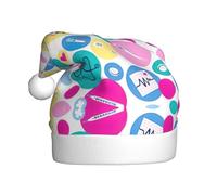 ASFgda Santa Hat Christmas Cute Nurse Print Hats For Adults,Xmas Holiday Unisex Classic Xmas Hat For New Year Party