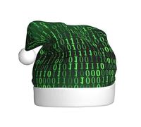 ASFgda Santa Hat Christmas Hacker Era Print Hats For Adults,Xmas Holiday Unisex Classic Xmas Hat For New Year Party