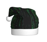 ASFgda Santa Hat Christmas Hacker Era Print Hats For Adults,Xmas Holiday Unisex Classic Xmas Hat For New Year Party