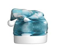 ASFgda Santa Hat Christmas Lotus Flowers Print Hats For Adults,Xmas Holiday Unisex Classic Xmas Hat For New Year Party