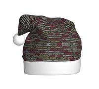 ASFgda Santa Hat Christmas Programmer Programming Code Print Hats For Adults,Xmas Holiday Unisex Classic Xmas Hat For New Year Party