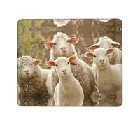 ASFgda Sheep And Lambs Print Mouse Pad With Stitched Edge,Comfortable Mouse Pad With Non-Slip Rubber Base For Computer/Cafe/Home/Office