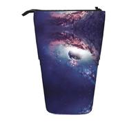 ASFgda Standing Abstract Universe Print Pencil Case,Telescopic Pen Pouch,Portable Pencil Holder,Storage Cosmetic Bag