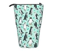 ASFgda Standing Cute Penguins Print Pencil Case,Telescopic Pen Pouch,Portable Pencil Holder,Storage Cosmetic Bag