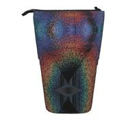 ASFgda Standing Holographic Dreams Print Pencil Case,Telescopic Pen Pouch,Portable Pencil Holder,Storage Cosmetic Bag