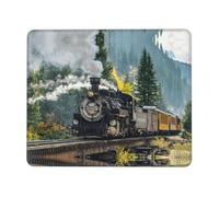 ASFgda Steam Train Print Mouse Pad With Stitched Edge,Comfortable Mouse Pad With Non-Slip Rubber Base For Computer/Cafe/Home/Office