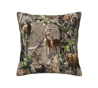 ASFgda Wildlife Hunting Deer Bear Elk Printed Decorative Throw Pillow Covers, Invisible Zipper Soft Cushion Cases For Home Sofa Bedroom Decor