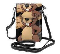 ASFgda Women'S Beaver Working Printed Small Messenger Bag With Credit Card Slot Mobile Wallet