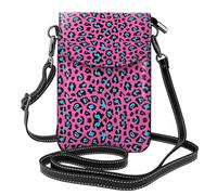 ASFgda Women'S Cute Turquoise Leopard Printed Small Messenger Bag With Credit Card Slot Mobile Wallet