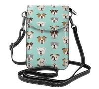 ASFgda Women'S Funny English Bulldog Printed Small Messenger Bag With Credit Card Slot Mobile Wallet