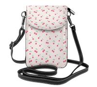 ASFgda Women'S Lovely Sweet Red Cherry Printed Small Messenger Bag With Credit Card Slot Mobile Wallet