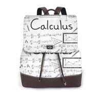 ASFgda Women'S Math Geometry G alculus Print Leather Backpack Purse,14 Inch Laptop Bag,Ladies Fashion Daypack For Travel Work College