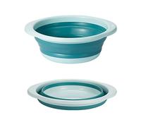 ASFINS Collapsible Washing Up Bowl - Multi-Functional Medium Foldable Round Portable Space Saving Bowl for Washing Vegetables, Dishwashing (Blue)