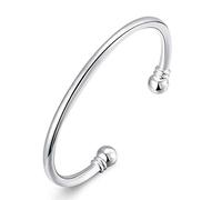 ASFKIPMF 925 Silver Bangle Bracelet Finish Cuff Bangle Adjustable Fashion Wedding Bracelet Simple Open Style Christmas New Year Jewelry, Fashion Simple Open Bangles Cuff Jewelry for Women
